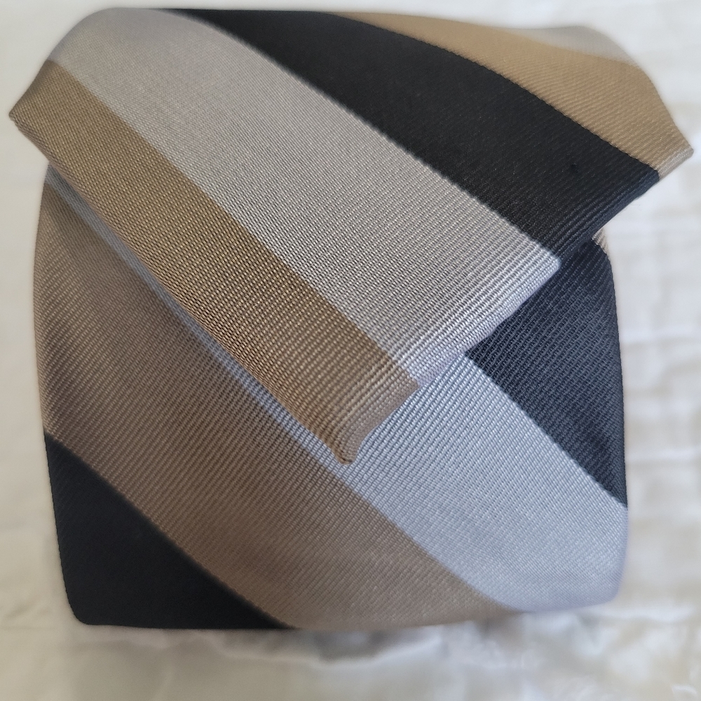 Chaps Striped Handmade 100% Silk Tie NWT